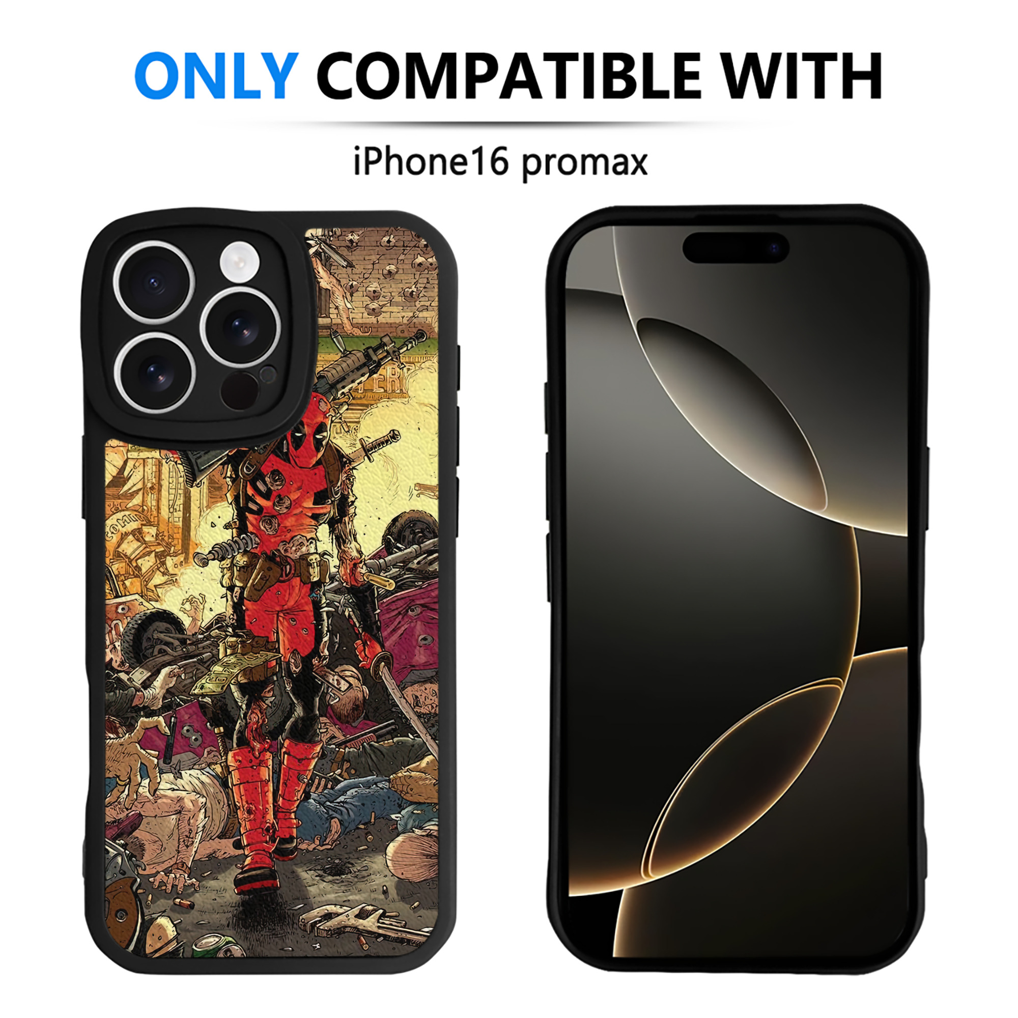 （画像用） Deadpool デッドプール 【iPhone 16シリーズ対応】シリコンスマホケース（レザー調） 材質：シリコン